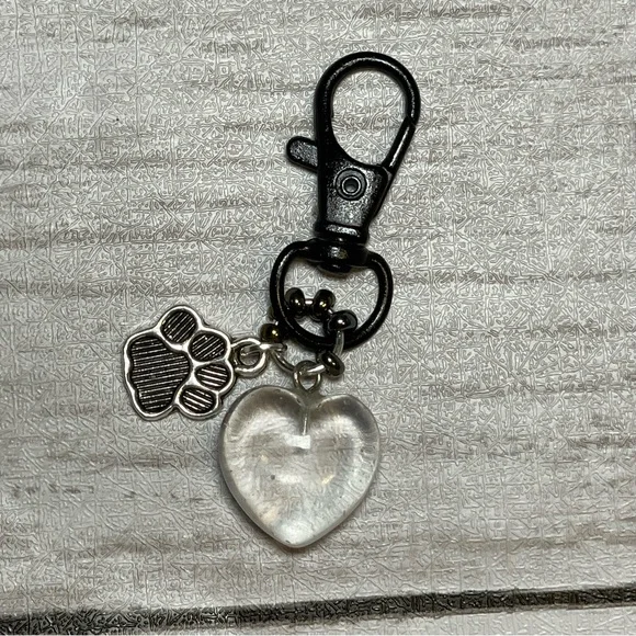 CCO REDUCED Clear Quartz Crystal Pet Charm Or Keychain Or Purse Toggle - Picture 3 of 10
